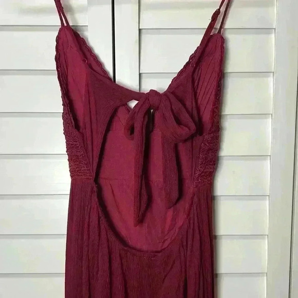 ILLA ILLA Crochet Jumpsuit Size Small Burgundy - Picture 7 of 7